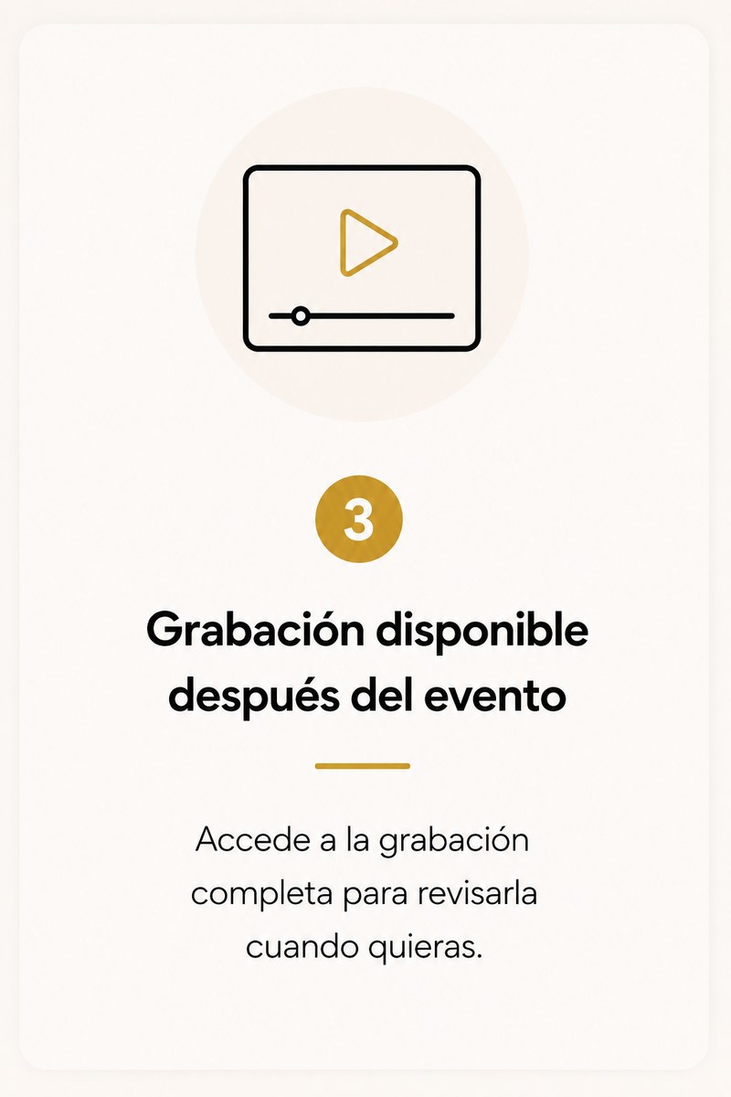 3. Grabación disponible después del evento